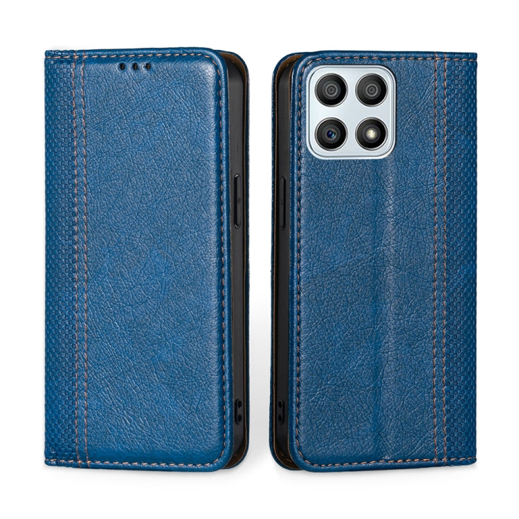 For Honor X30i Grid Texture Magnetic Flip Leather Phone Case