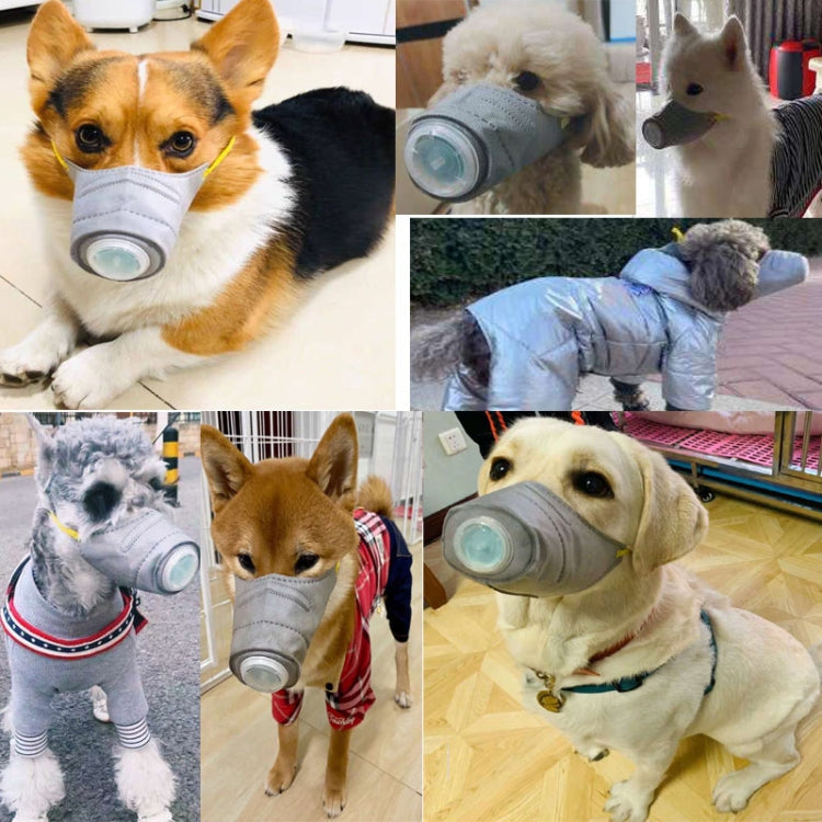 2 PCS Breathable Anti Fog PM2.5 Dog Protective Muzzle Mask Dustproof Face Mouth Mask, Size: S 24cm x 8cm(Grey)