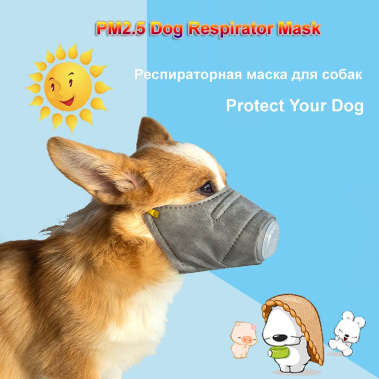 2 PCS Breathable Anti Fog PM2.5 Dog Protective Muzzle Mask Dustproof Face Mouth Mask, Size: S 24cm x 8cm(Grey)