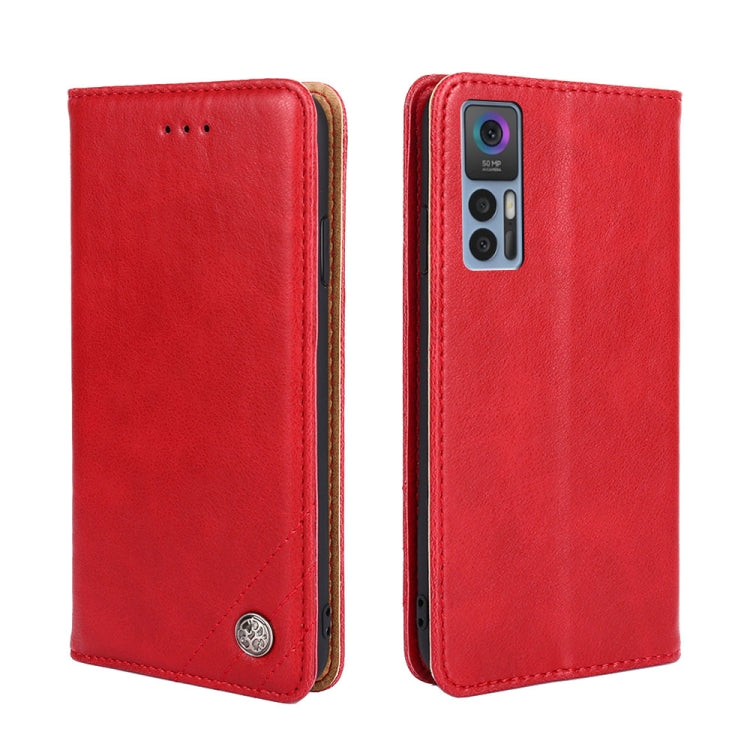 For TCL 30 5G/30+ 5G Non-Magnetic Retro Texture Leather Phone Case