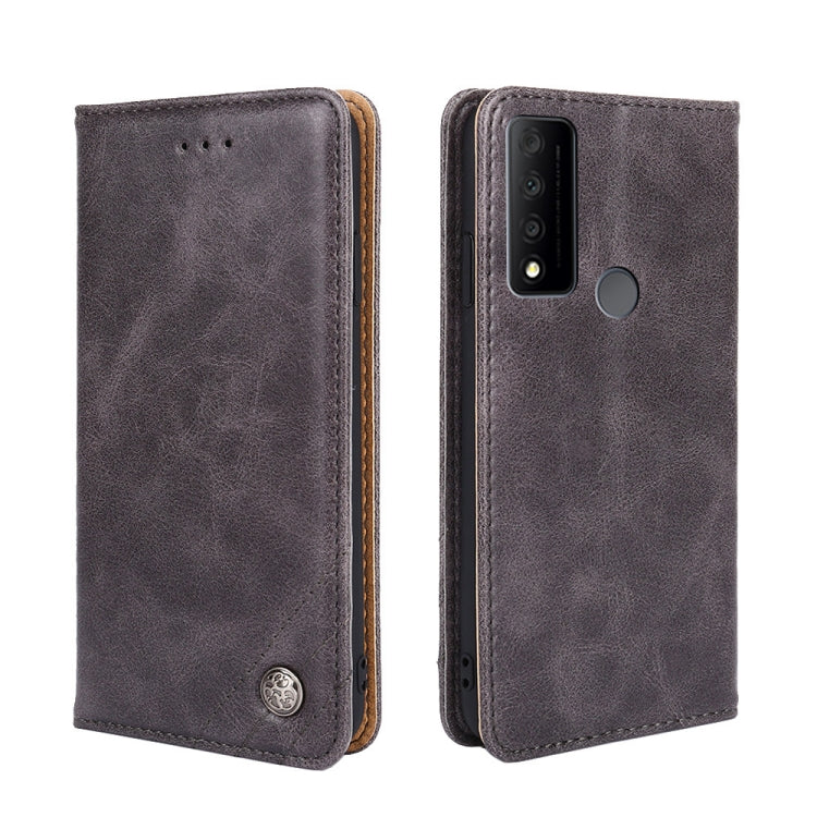 For TCL 30 V 5G Non-Magnetic Retro Texture Leather Phone Case