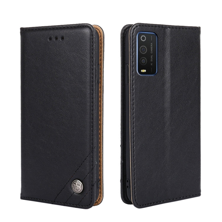 For TCL 205 Non-Magnetic Retro Texture Leather Phone Case