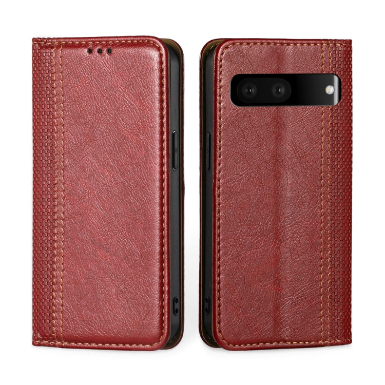 For Google Pixel 7 5G Grid Texture Magnetic Flip Leather Phone Case
