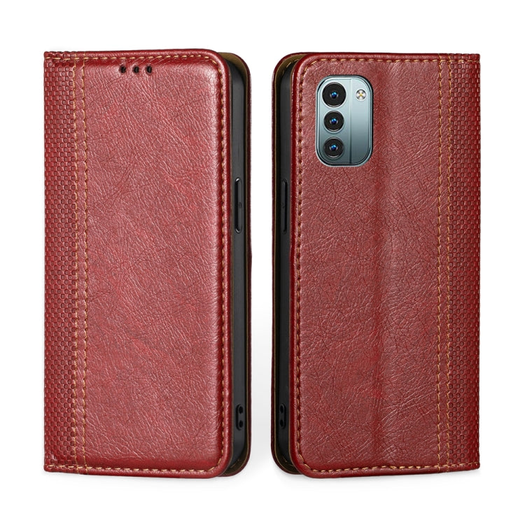 For Nokia G21 / G11 Grid Texture Magnetic Flip Leather Phone Case