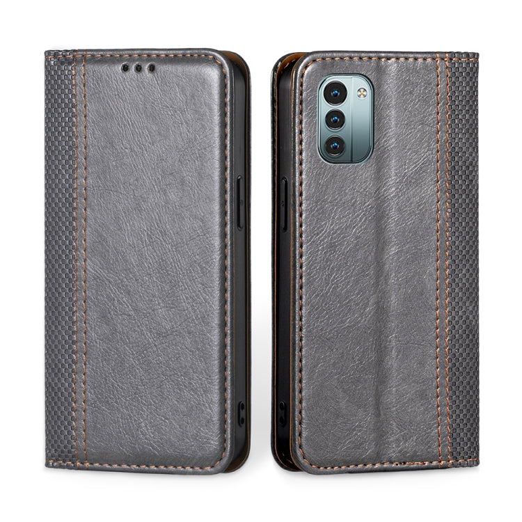 For Nokia G21 / G11 Grid Texture Magnetic Flip Leather Phone Case