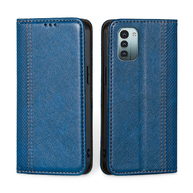 For Nokia G21 / G11 Grid Texture Magnetic Flip Leather Phone Case
