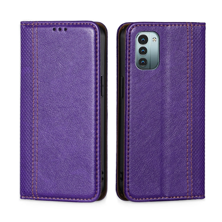 For Nokia G21 / G11 Grid Texture Magnetic Flip Leather Phone Case