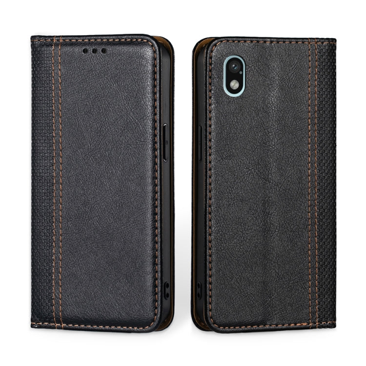 For Sony Xperia Ace III Grid Texture Magnetic Flip Leather Phone Case