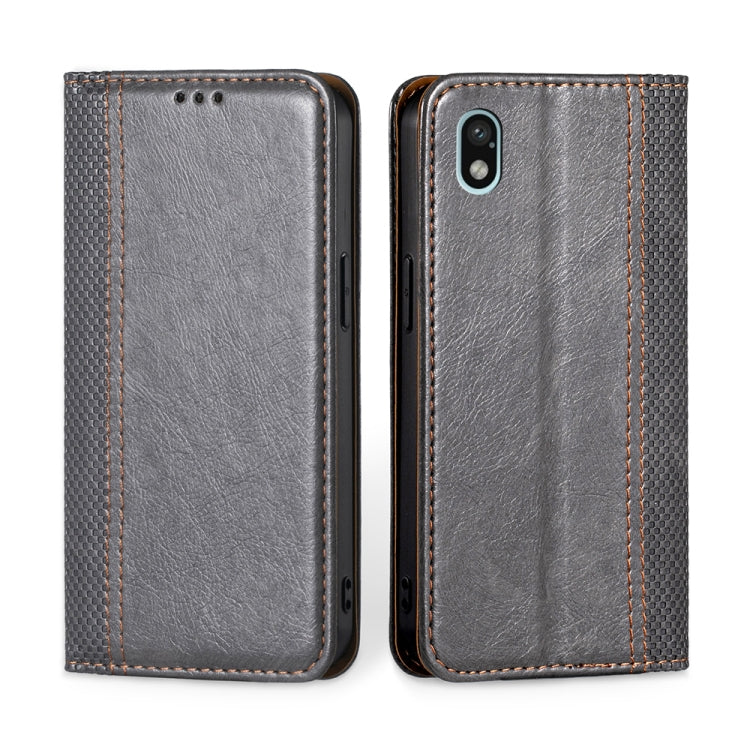 For Sony Xperia Ace III Grid Texture Magnetic Flip Leather Phone Case