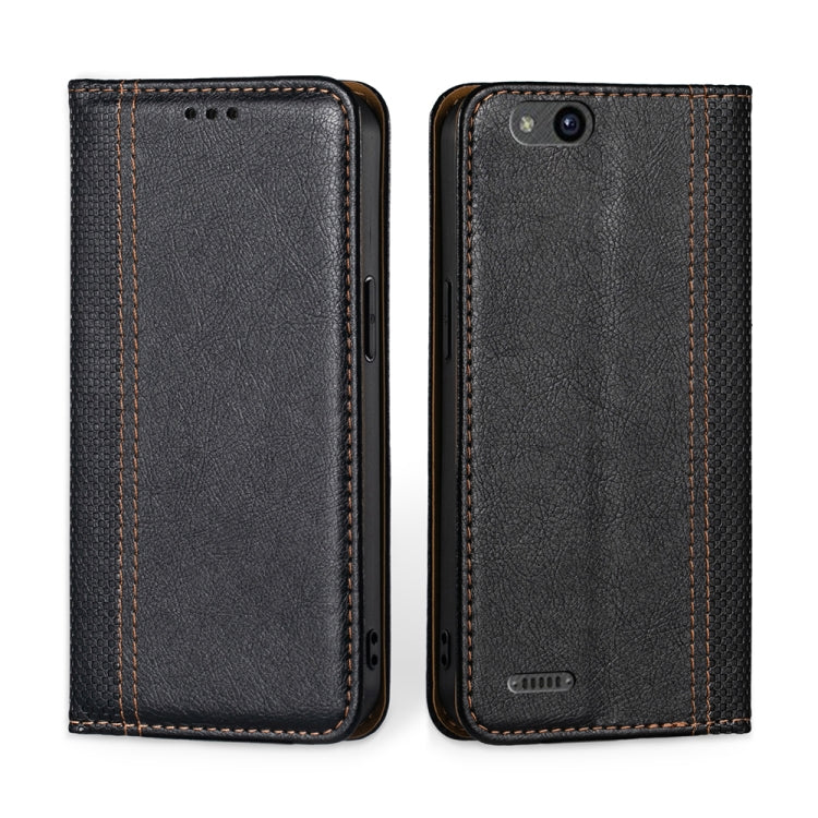 For ZTE Tempo X / Vantage Z839 / N9137 Grid Texture Magnetic Flip Leather Phone Case