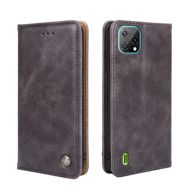 For Blackview A55 Non-Magnetic Retro Texture Leather Phone Case