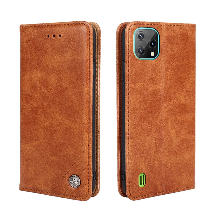 For Blackview A55 Non-Magnetic Retro Texture Leather Phone Case