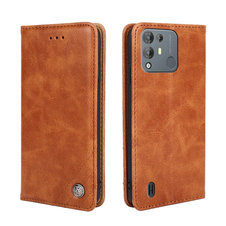 For Blackview A55 Pro Non-Magnetic Retro Texture Leather Phone Case