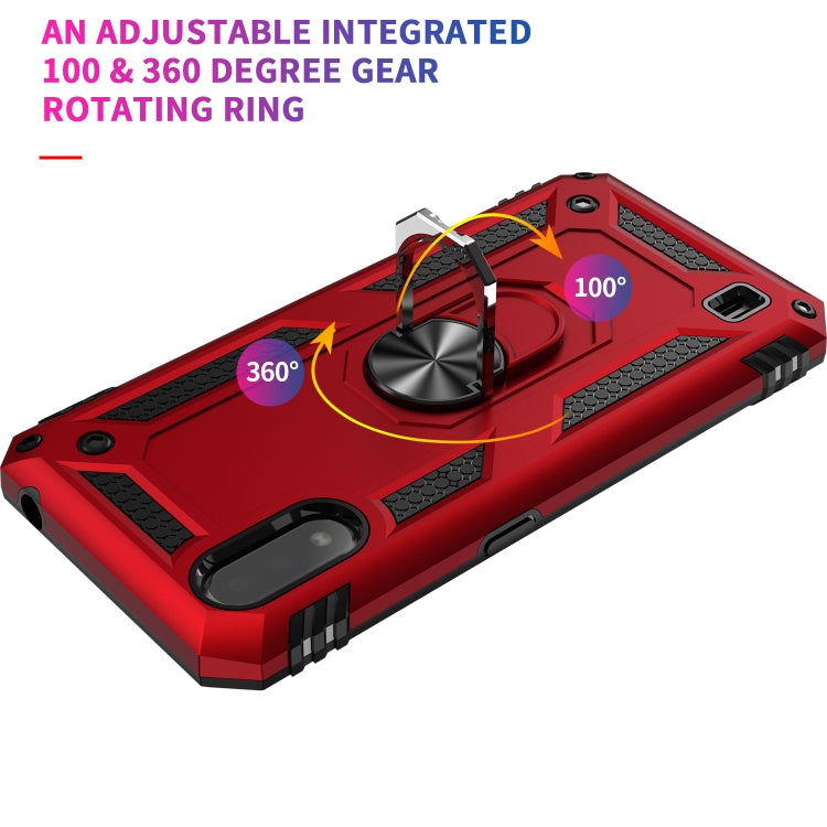 For Galaxy A01 EU Version Shockproof TPU + PC Protective Case with 360 Degree Rotating Holder