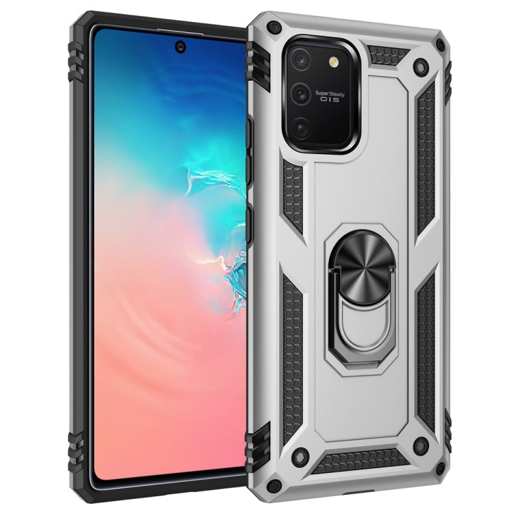 For Galaxy A91 / S10 Lite Shockproof TPU + PC Protective Case with 360 Degree Rotating Holder