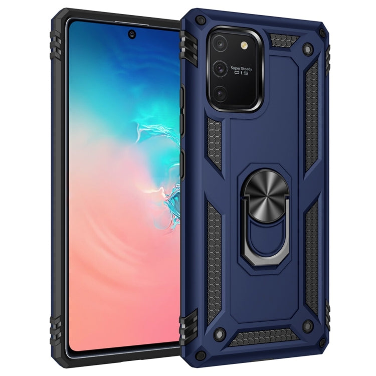 For Galaxy A91 / S10 Lite Shockproof TPU + PC Protective Case with 360 Degree Rotating Holder