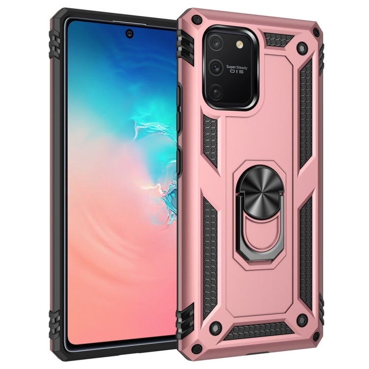 For Galaxy A91 / S10 Lite Shockproof TPU + PC Protective Case with 360 Degree Rotating Holder