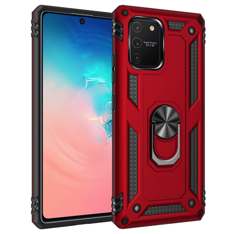 For Galaxy A91 / S10 Lite Shockproof TPU + PC Protective Case with 360 Degree Rotating Holder