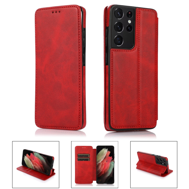 For Samsung Galaxy S21 Ultra 5G Card Slots Flip Leather Phone Case