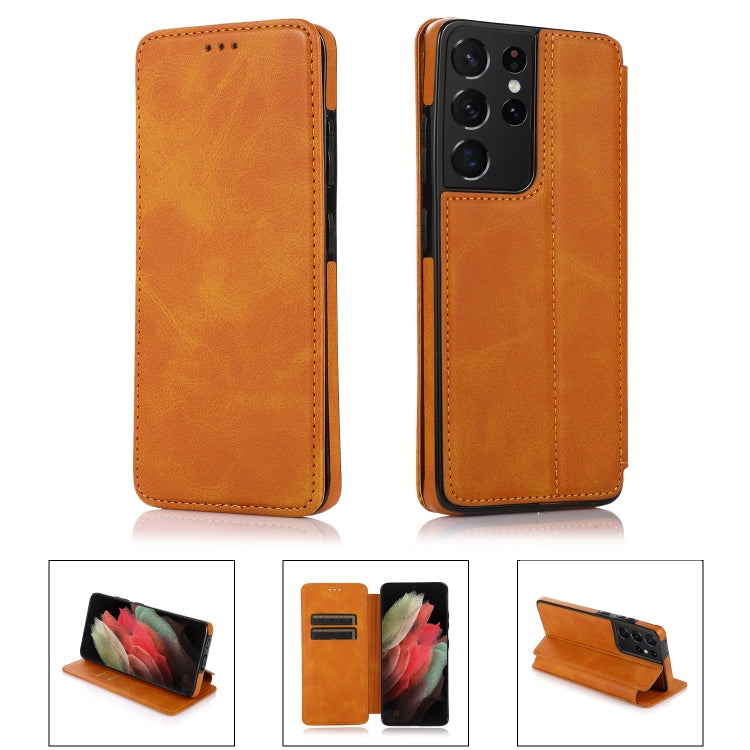 For Samsung Galaxy S21 Ultra 5G Card Slots Flip Leather Phone Case