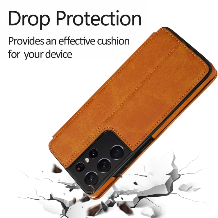 For Samsung Galaxy S21 Ultra 5G Card Slots Flip Leather Phone Case