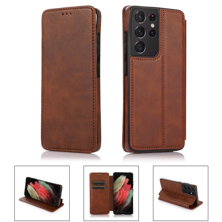 For Samsung Galaxy S21 Ultra 5G Card Slots Flip Leather Phone Case
