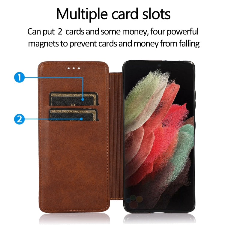 For Samsung Galaxy S21 Ultra 5G Card Slots Flip Leather Phone Case