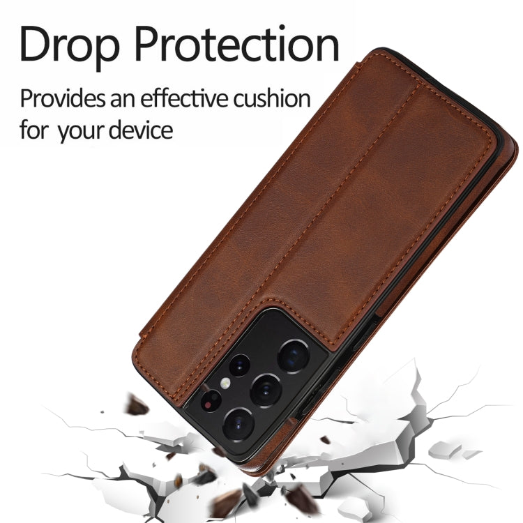 For Samsung Galaxy S21 Ultra 5G Card Slots Flip Leather Phone Case