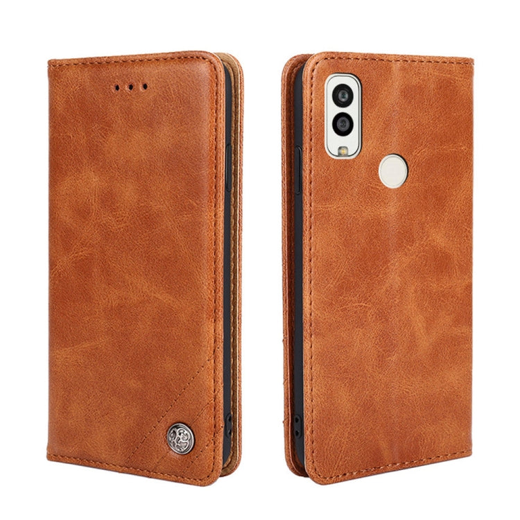 For Kyocera Android One S9/Digno SANGA edition Non-Magnetic Retro Texture Leather Phone Case
