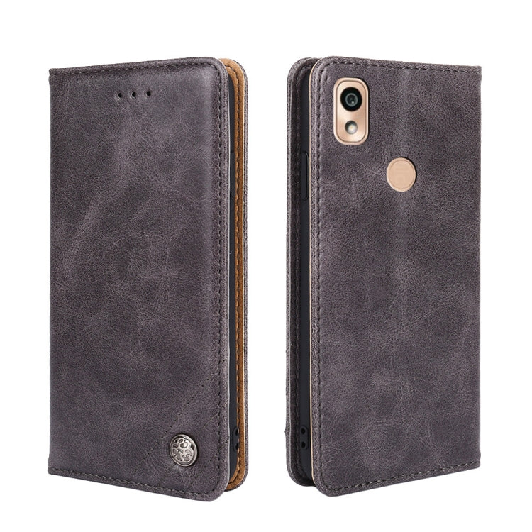 For Kyocera KY-51B Non-Magnetic Retro Texture Leather Phone Case