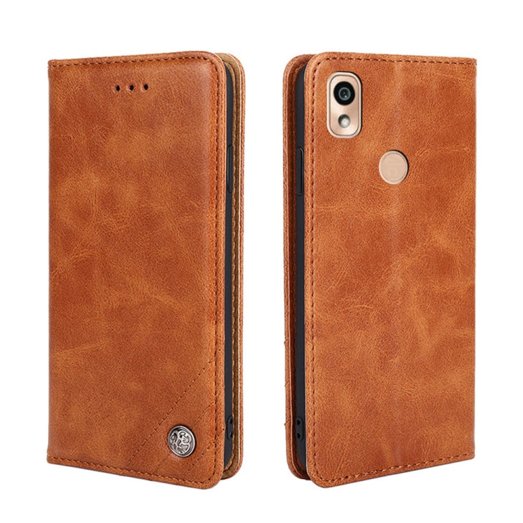 For Kyocera KY-51B Non-Magnetic Retro Texture Leather Phone Case