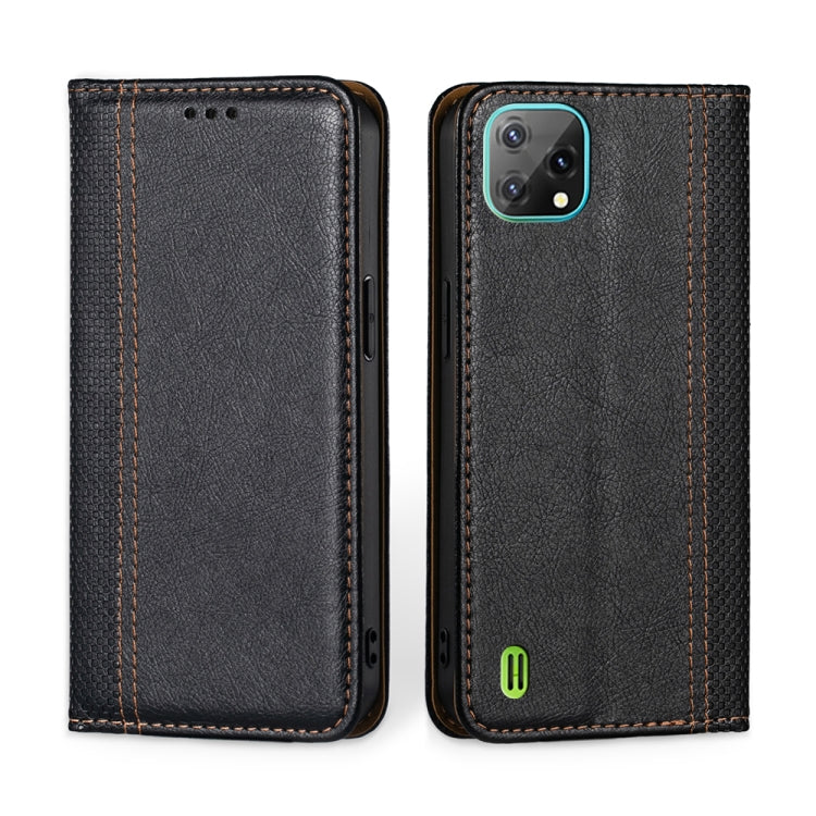 For Blackview A55 Grid Texture Magnetic Flip Leather Phone Case