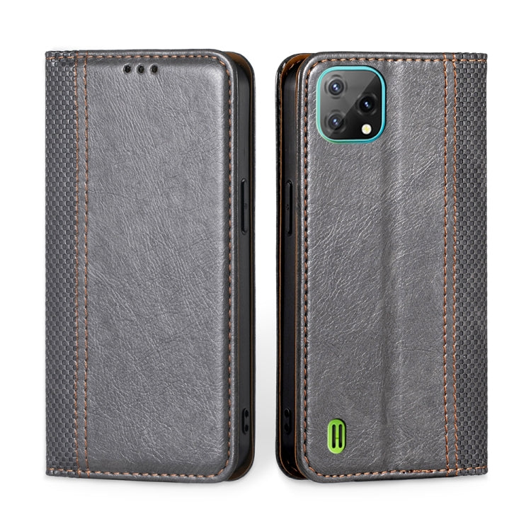 For Blackview A55 Grid Texture Magnetic Flip Leather Phone Case