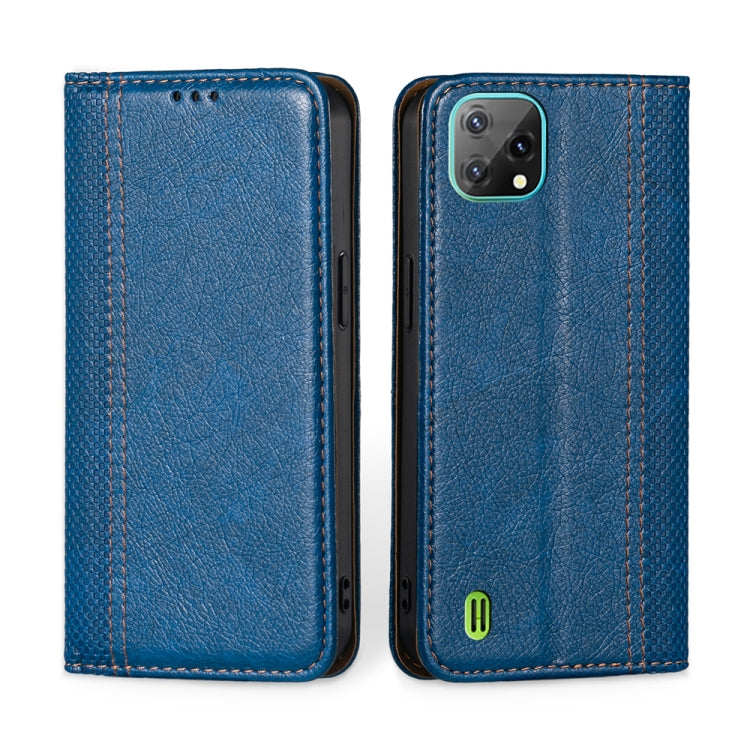 For Blackview A55 Grid Texture Magnetic Flip Leather Phone Case