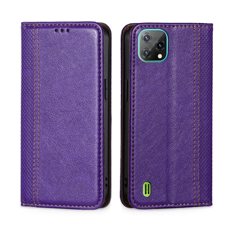 For Blackview A55 Grid Texture Magnetic Flip Leather Phone Case