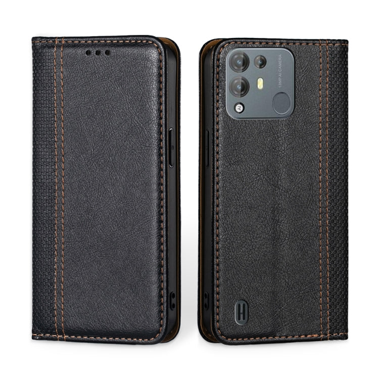 For Blackview A55 Pro Grid Texture Magnetic Flip Leather Phone Case
