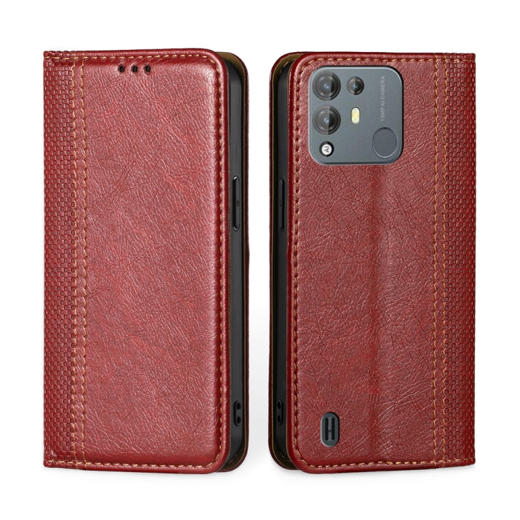 For Blackview A55 Pro Grid Texture Magnetic Flip Leather Phone Case