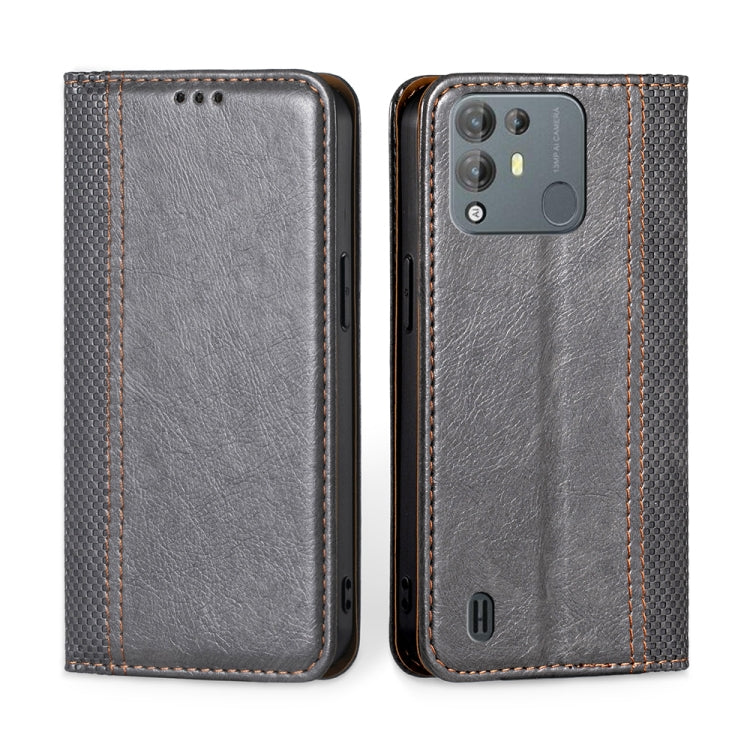 For Blackview A55 Pro Grid Texture Magnetic Flip Leather Phone Case