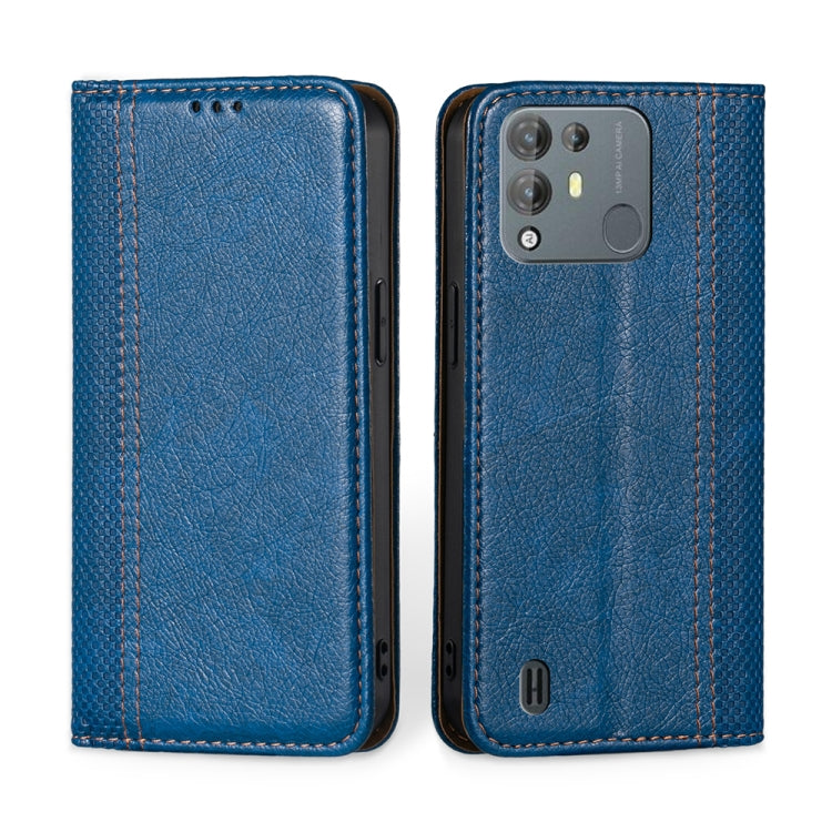 For Blackview A55 Pro Grid Texture Magnetic Flip Leather Phone Case