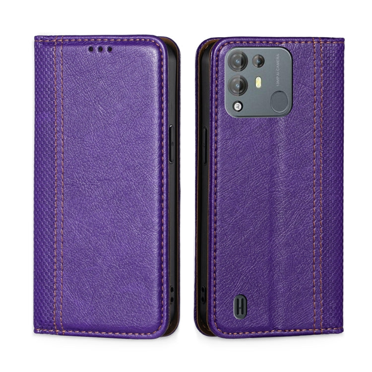 For Blackview A55 Pro Grid Texture Magnetic Flip Leather Phone Case
