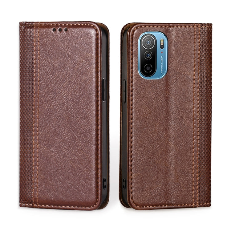 For Ulefone Note 13P Grid Texture Magnetic Flip Leather Phone Case