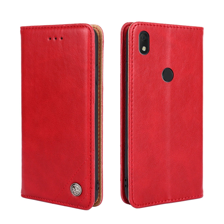 For Alcatel Axel/Lumos Non-Magnetic Retro Texture Leather Phone Case