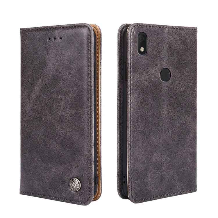 For Alcatel Axel/Lumos Non-Magnetic Retro Texture Leather Phone Case