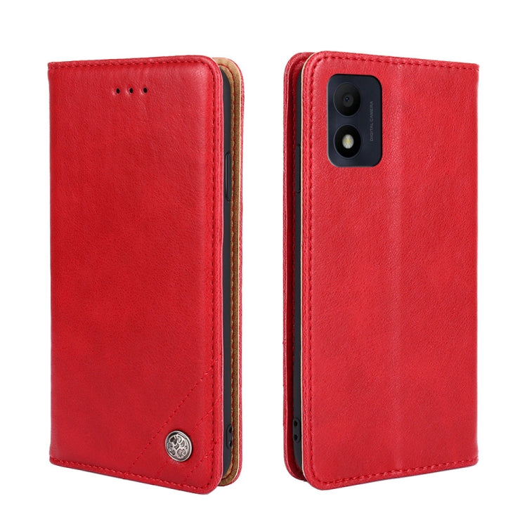 For Alcatel 1B 2022 Non-Magnetic Retro Texture Leather Phone Case