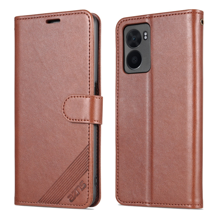 For OPPO A57 5G/Realme Q5i/Realme V23 AZNS Sheepskin Texture Flip Leather Phone Case