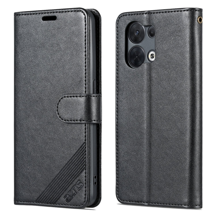 For OPPO Reno8/Reno8 Pro AZNS Sheepskin Texture Flip Leather Phone Case