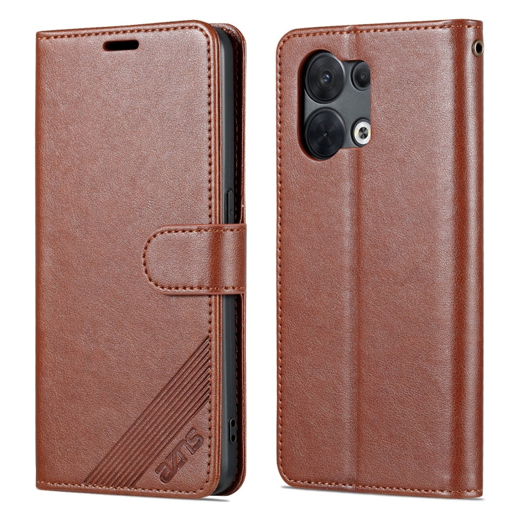 For OPPO Reno8/Reno8 Pro AZNS Sheepskin Texture Flip Leather Phone Case