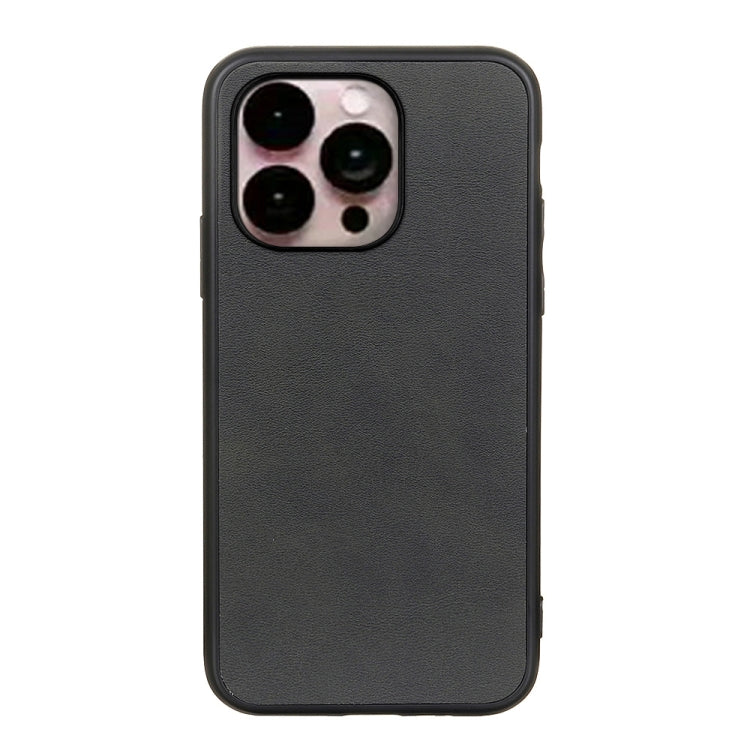 For iPhone 14 Pro Max Accurate Hole Two-color Calf Texture Shockproof Phone Case
