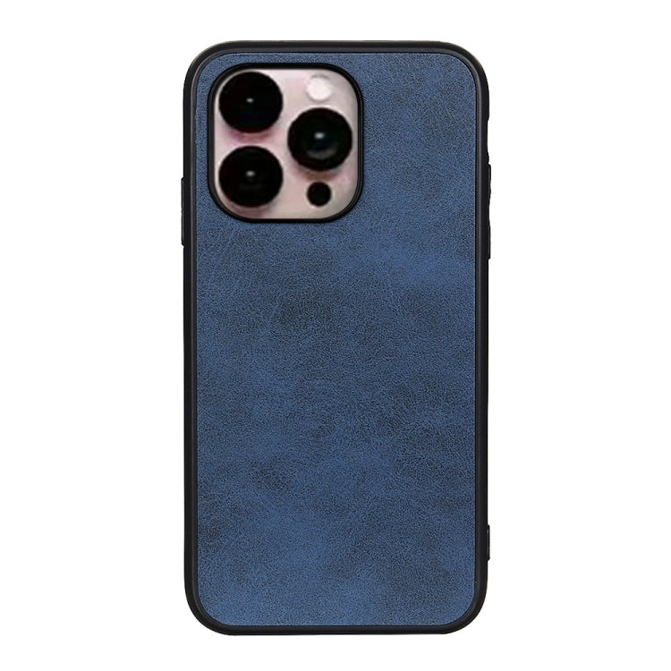 For iPhone 14 Pro Max Accurate Hole Two-color Calf Texture Shockproof Phone Case
