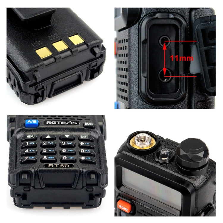 RETEVIS RT5R US Frequency 144-148MHz & 420-450MHz Handheld Two Way Radio Walkie Talkie(Black)